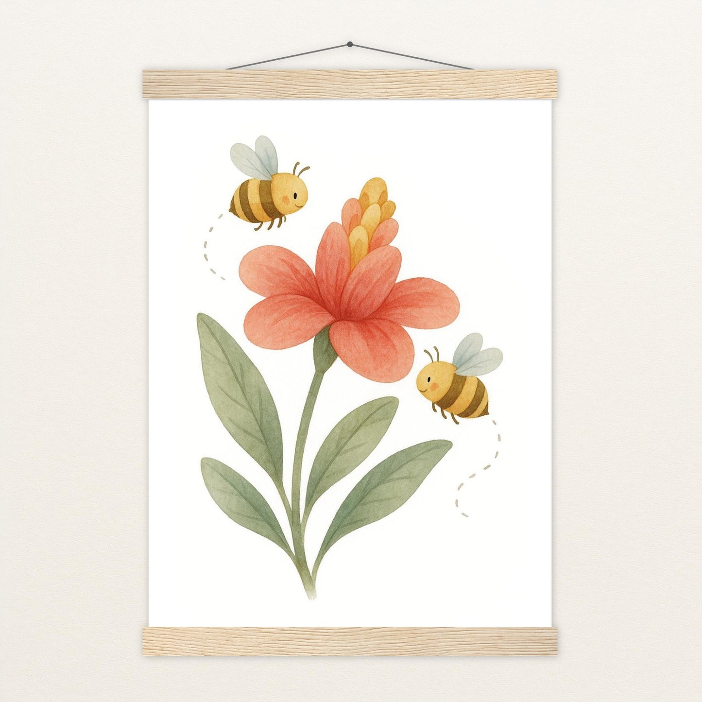 Bibi die Biene - Motiv: "Blume" Poster mit Leisten von tinylearner