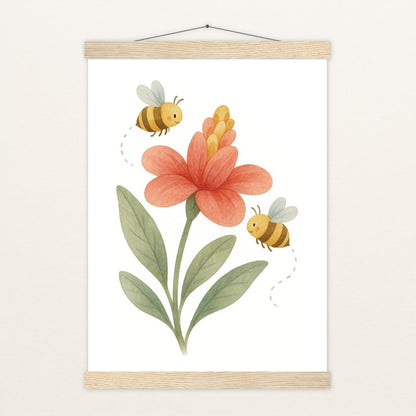 Bibi die Biene - Motiv: "Blume" Poster mit Leisten von tinylearner