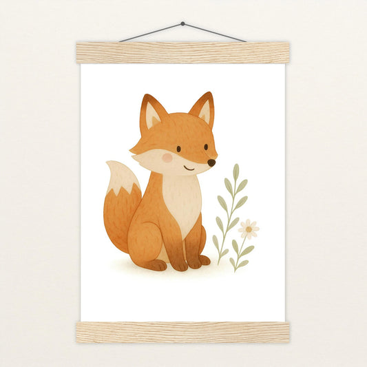 Finnegan der Fuchs Poster mit Leisten von tinylearner