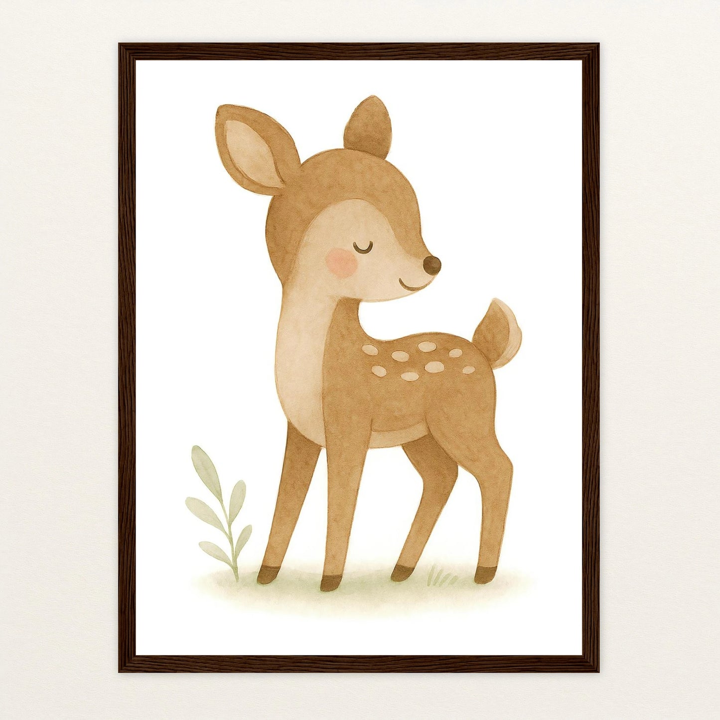 Ria das Reh Poster mit Holzrahmen von tinylearner