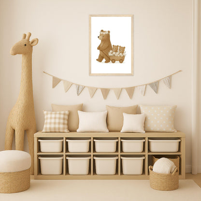 Balu der Bär - Motiv: "Bollerwagen" Poster mit Holzrahmen von tinylearner