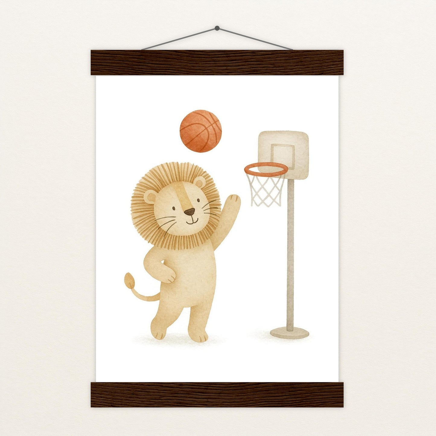 Leo der Löwe - Motiv: "Basketball" Poster mit Leisten von tinylearner