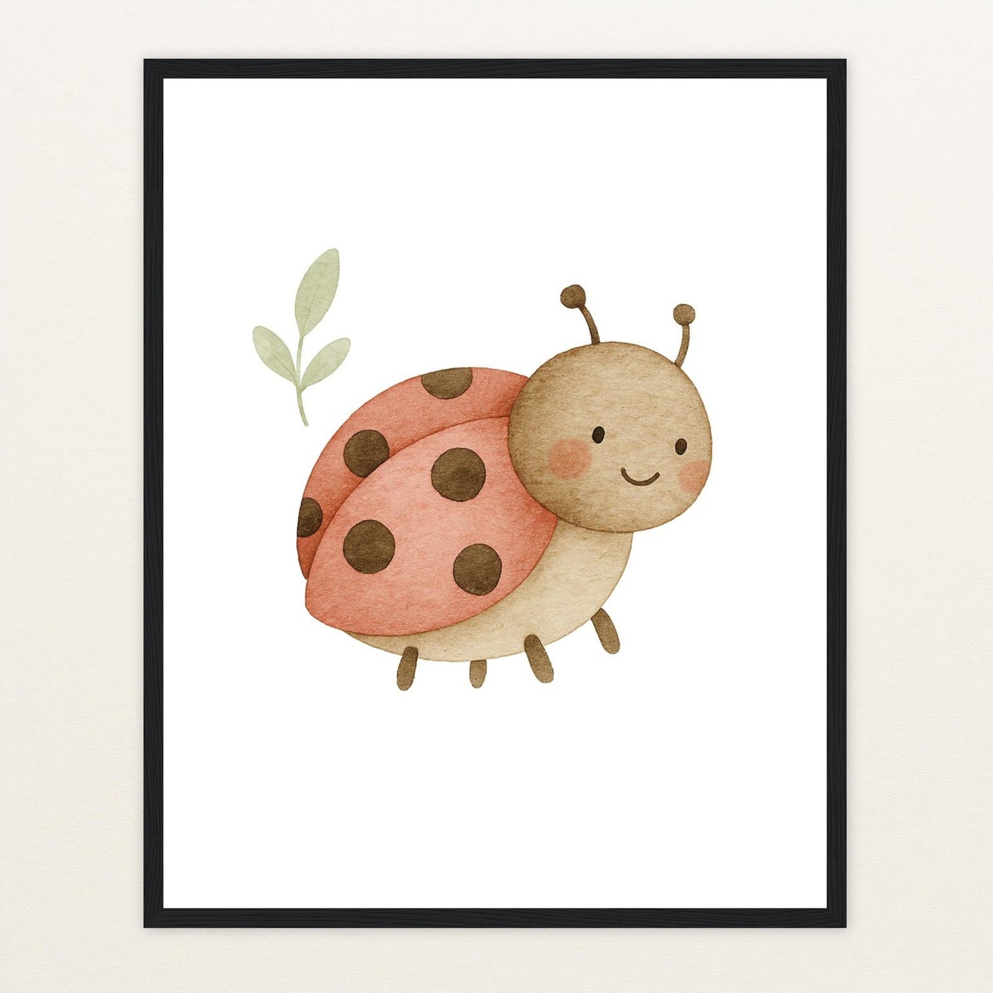 Marie der Marienenkäfer Poster mit Holzrahmen von tinylearner