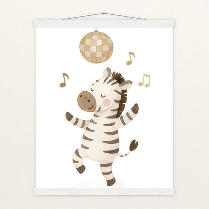 Zinni das Zebra - Motiv: "Tanzen" Poster mit Leisten von tinylearner