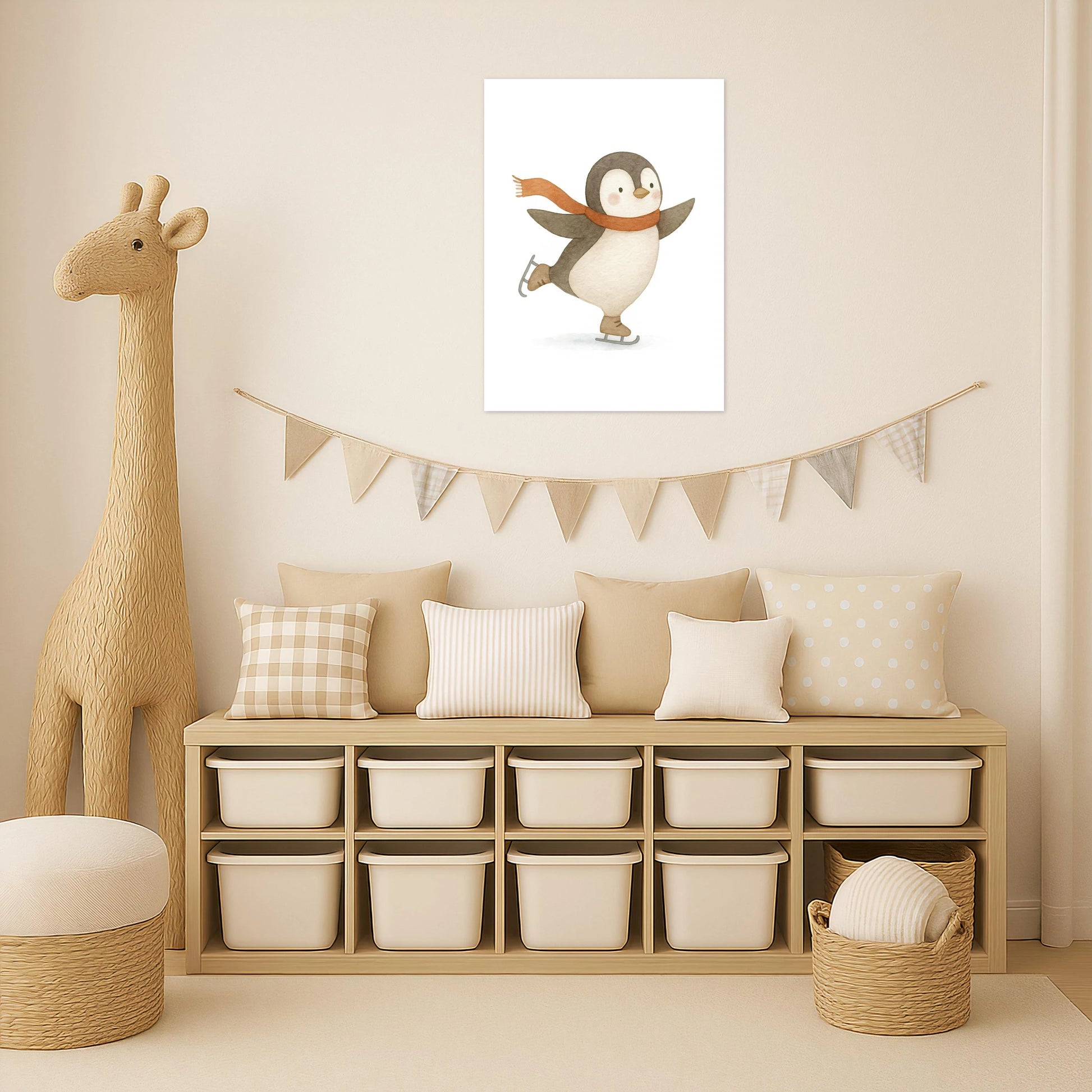 Pia der Pinguin - Motiv: "Eislaufen" Poster von tinylearner