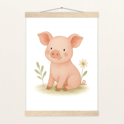 Susi das Schwein Poster mit Leisten von tinylearner