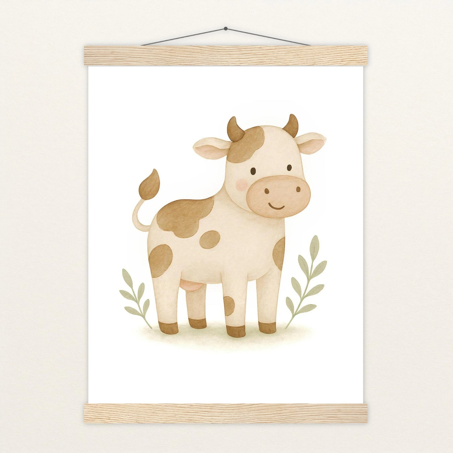 Klara die Kuh Poster mit Leisten von tinylearner