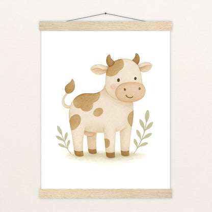 Klara die Kuh Poster mit Leisten von tinylearner