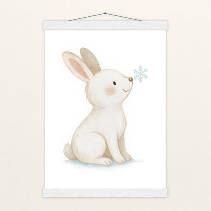 Sina der Schneehase Poster mit Leisten von tinylearner