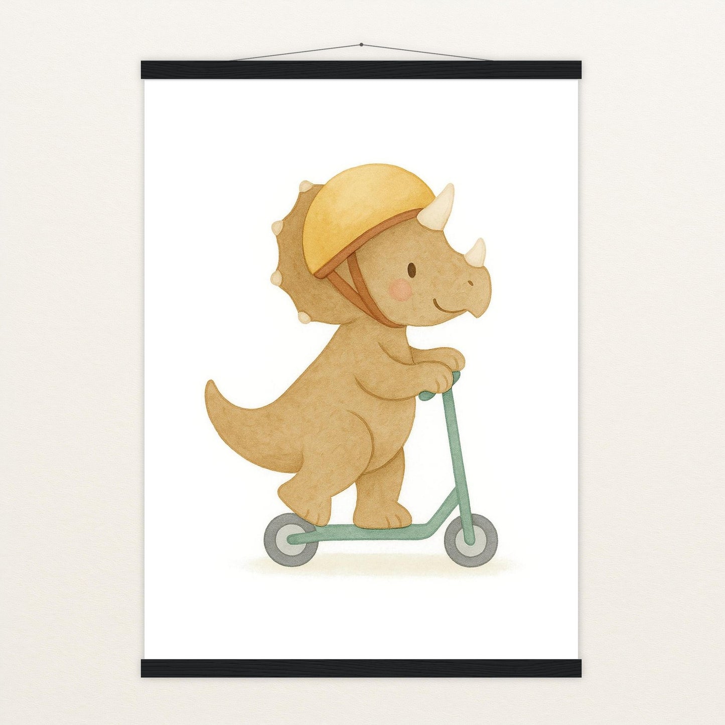 Dinosaurier Triceratops - Motiv: "Roller" Poster mit Leisten von tinylearner