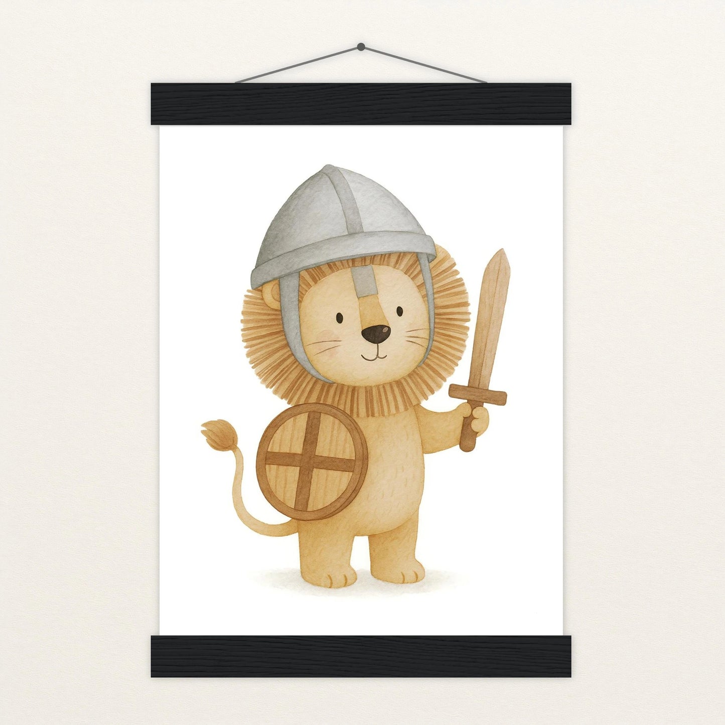 Leo der Löwe - Motiv: "Ritter" Poster mit Leisten von tinylearner