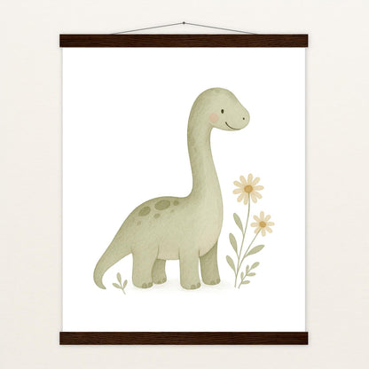 Dinosaurier Brachiosaurus Poster mit Leisten von tinylearner