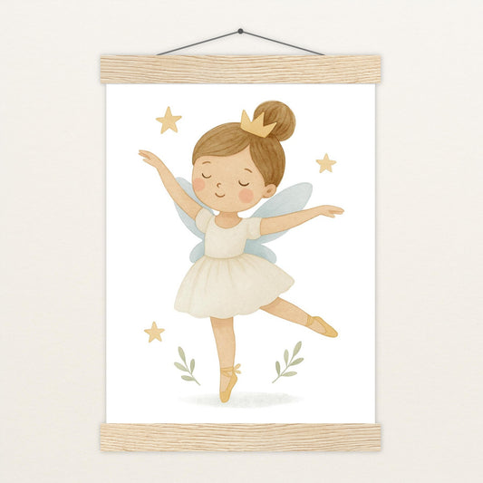 Fina die Fee - Motiv: "Ballett" Poster mit Leisten von tinylearner