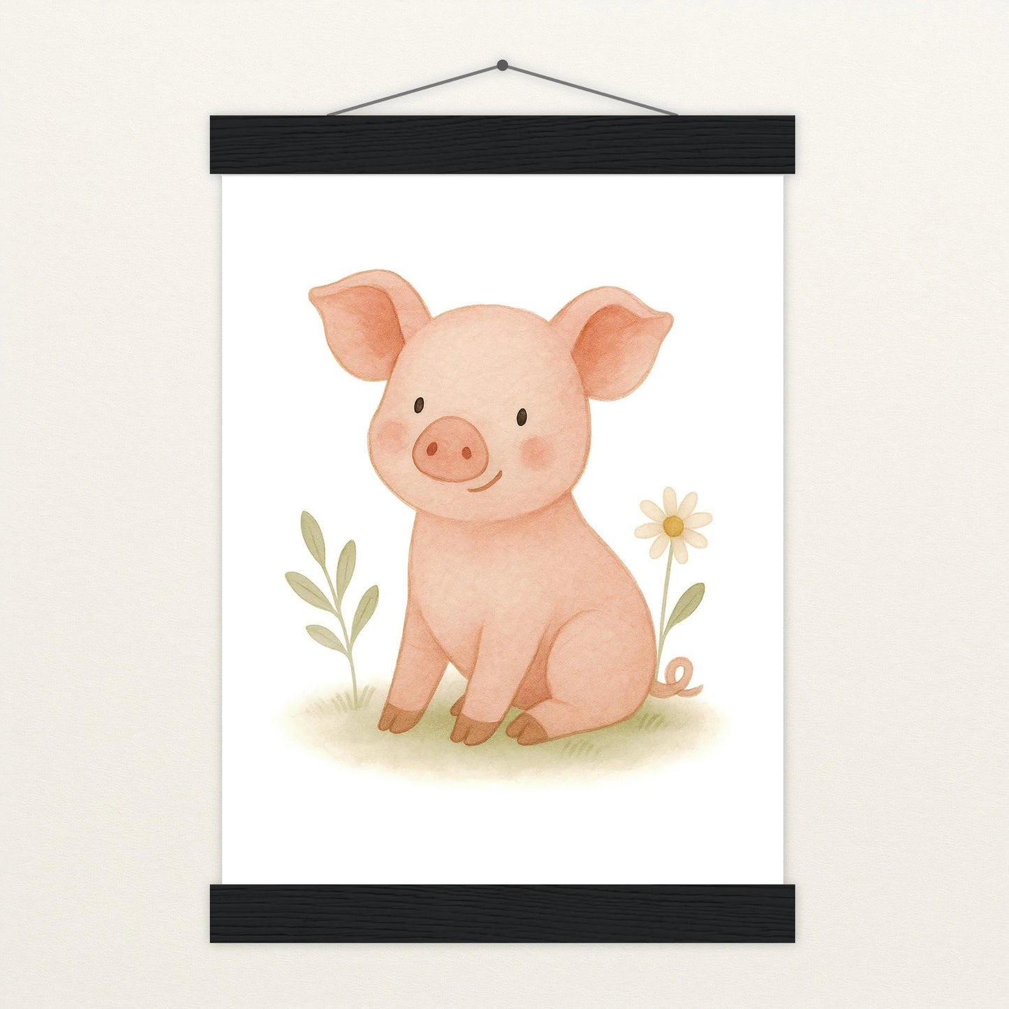 Susi das Schwein Poster mit Leisten von tinylearner