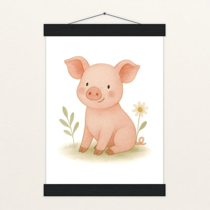 Susi das Schwein Poster mit Leisten von tinylearner