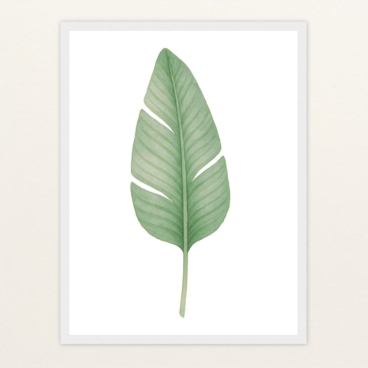 Strelitzien-Blatt Poster mit Holzrahmen von tinylearner