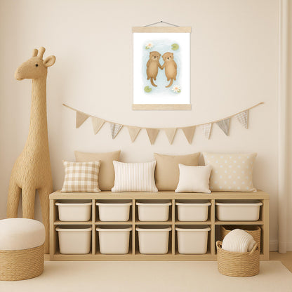 Otti der Otter Poster mit Leisten von tinylearner