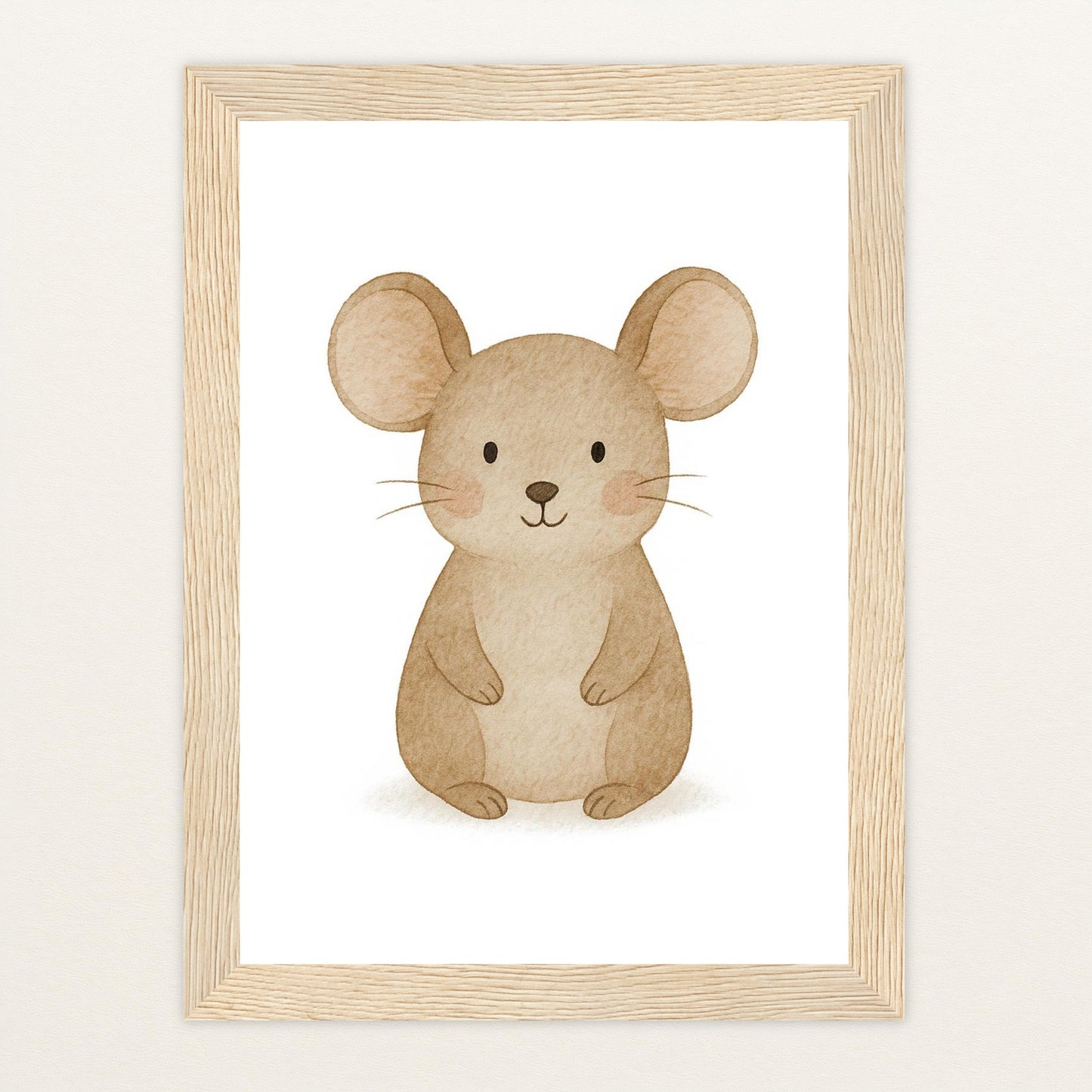 Mimi die Maus Poster mit Holzrahmen von tinylearner