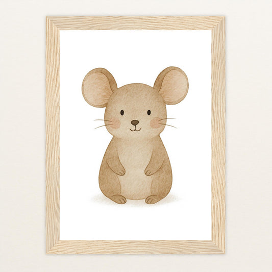 Mimi die Maus Poster mit Holzrahmen von tinylearner