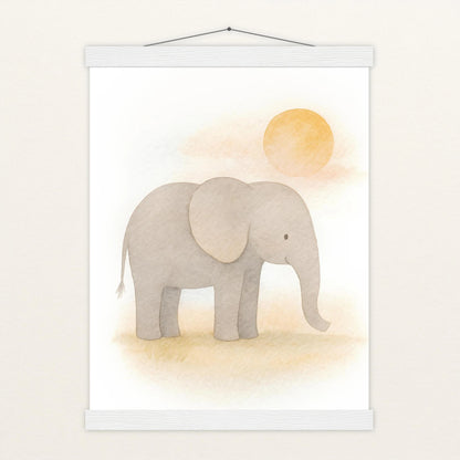 Emil der Elefant - Motiv: "Sonne" Poster mit Leisten von tinylearner