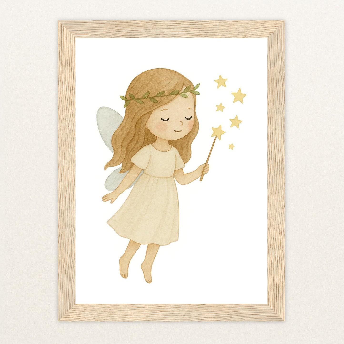 Fina die Fee Poster mit Holzrahmen von tinylearner