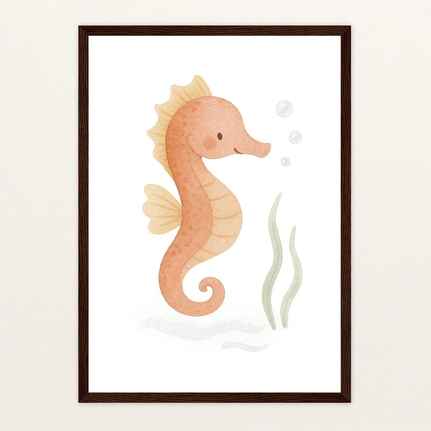 Suri das Seepferdchen Poster mit Holzrahmen von tinylearner