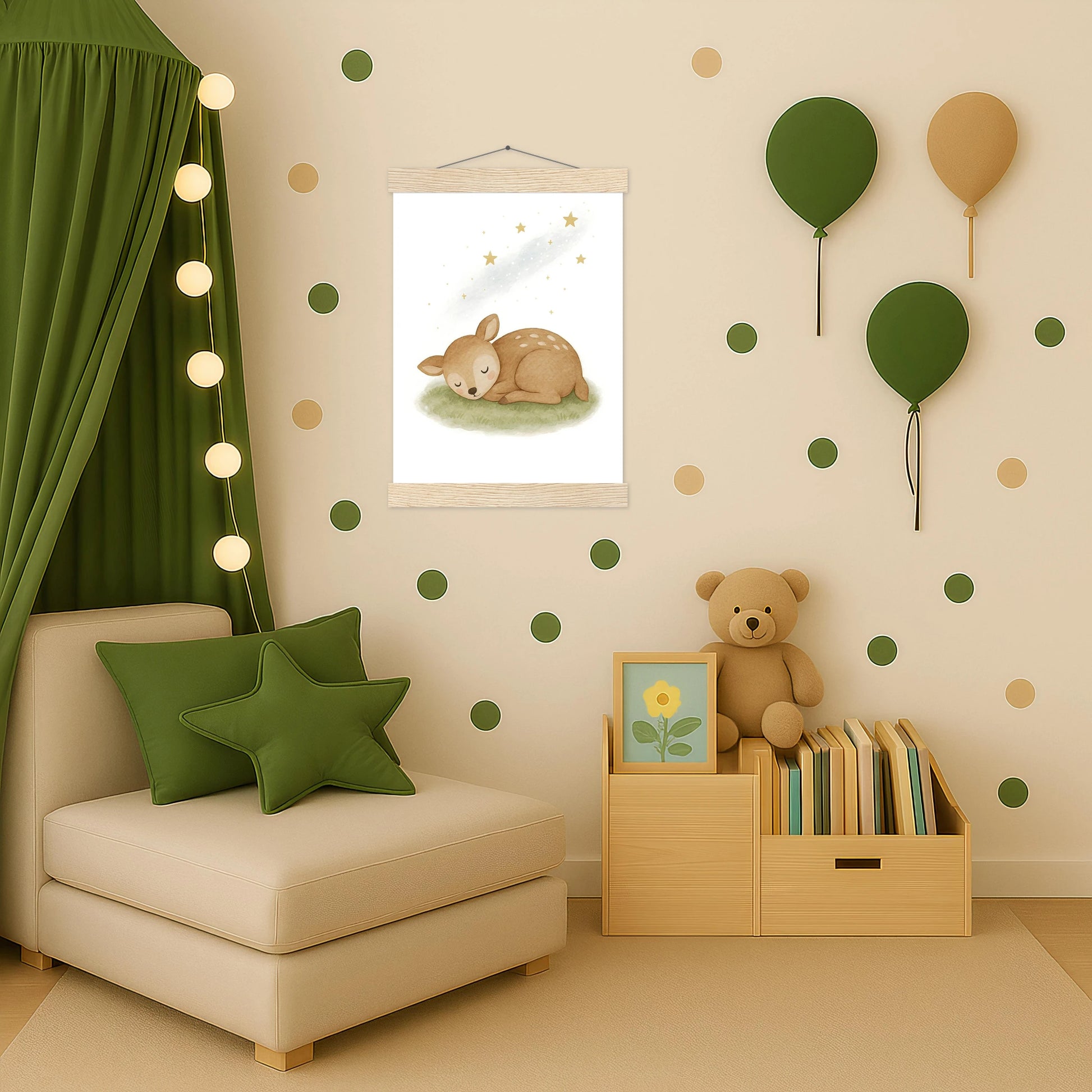 Ria das Reh - Motiv: "Schlafend" Poster mit Leisten von tinylearner