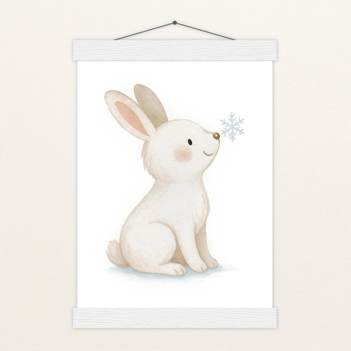 Sina der Schneehase Poster mit Leisten von tinylearner