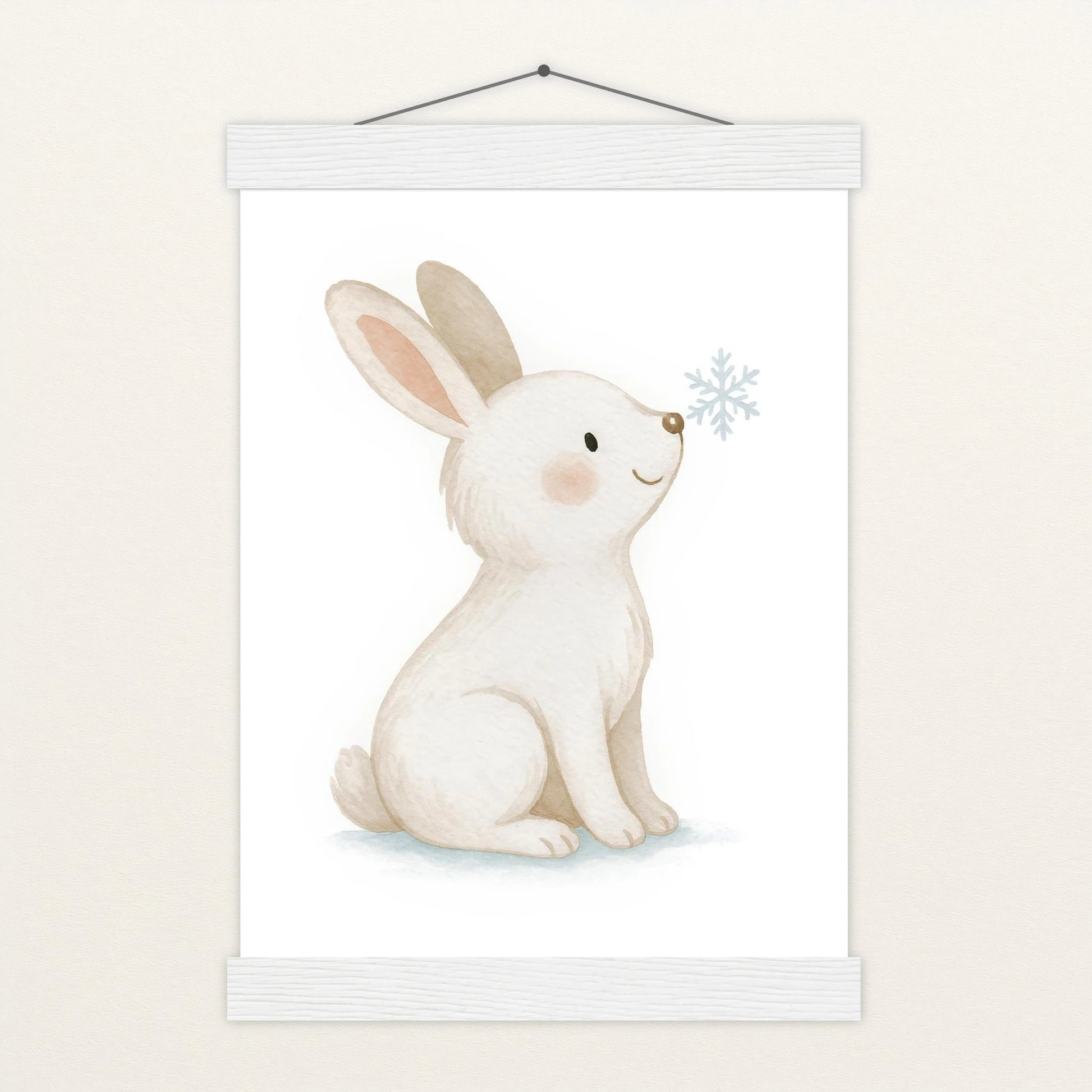Sina der Schneehase Poster mit Leisten von tinylearner