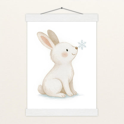 Sina der Schneehase Poster mit Leisten von tinylearner