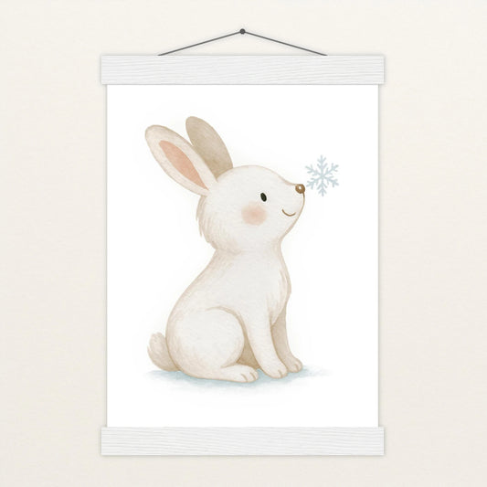 Sina der Schneehase Poster mit Leisten von tinylearner