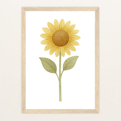 Sonnenblume Poster mit Holzrahmen von tinylearner