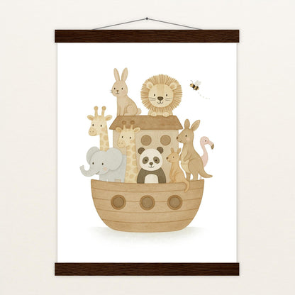 Tierfreunde - Motiv: "Arche Noah" Poster mit Leisten von tinylearner