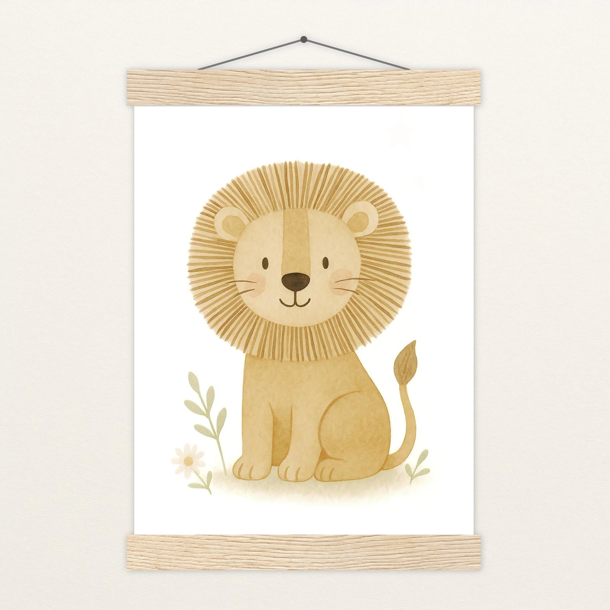 Leo der Löwe Poster mit Leisten von tinylearner