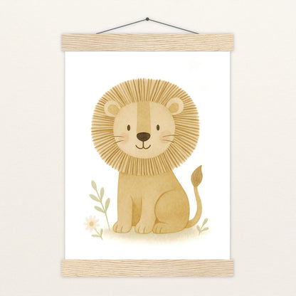 Leo der Löwe Poster mit Leisten von tinylearner