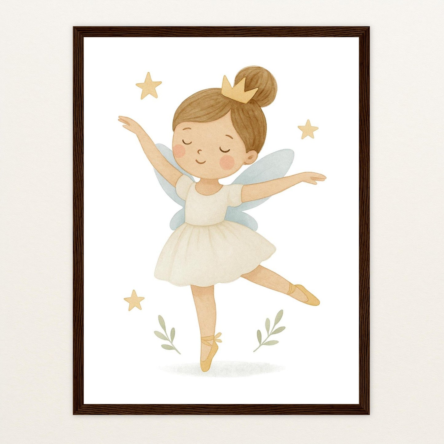 Fina die Fee - Motiv: "Ballett" Poster mit Holzrahmen von tinylearner