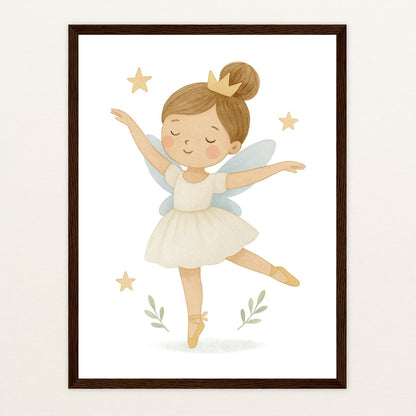 Fina die Fee - Motiv: "Ballett" Poster mit Holzrahmen von tinylearner
