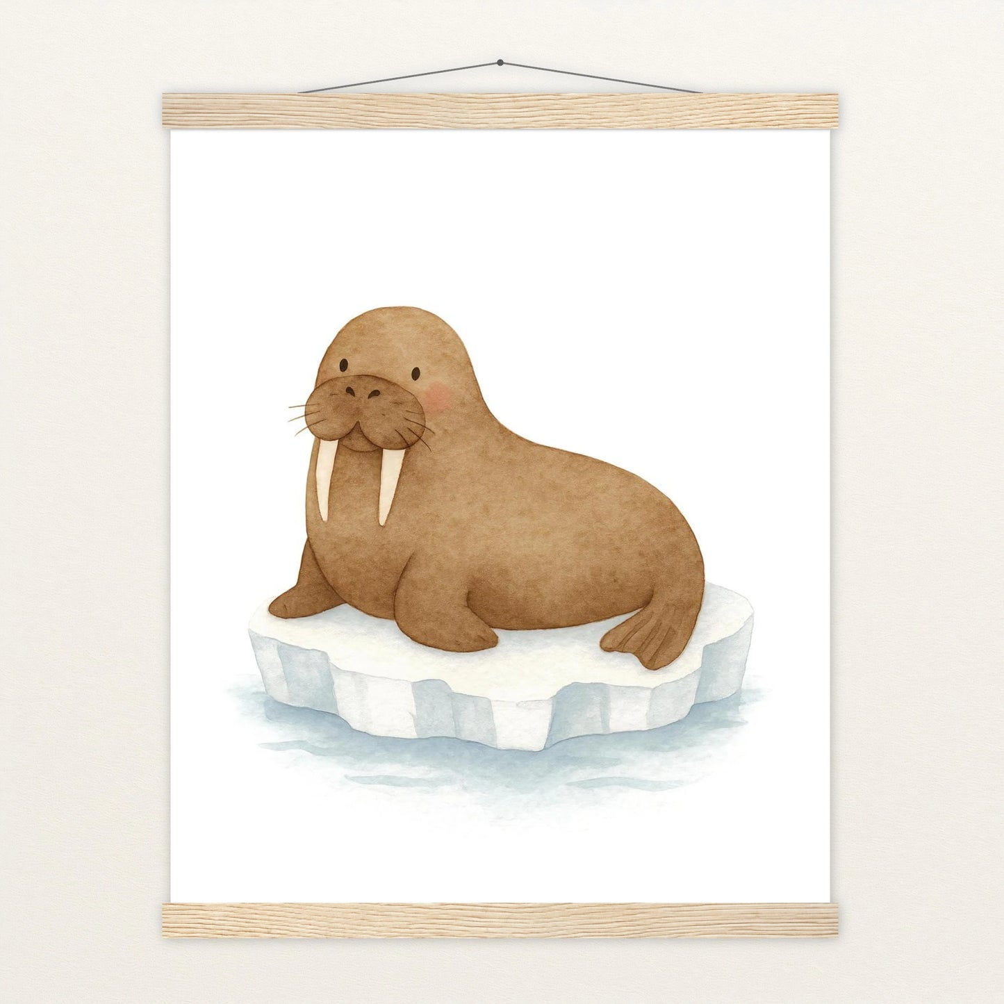 Wally das Walross Poster mit Leisten von tinylearner