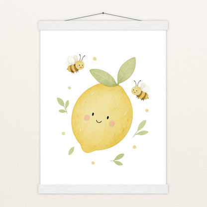 Obst: Zitrone Poster mit Leisten von tinylearner