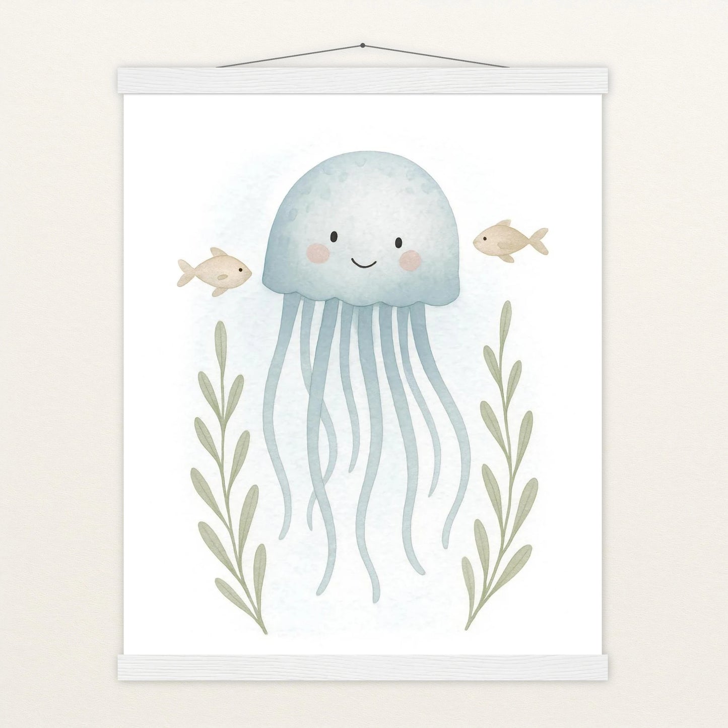 Quinn die Qualle Poster mit Leisten von tinylearner