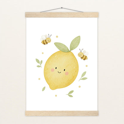 Obst: Zitrone Poster mit Leisten von tinylearner