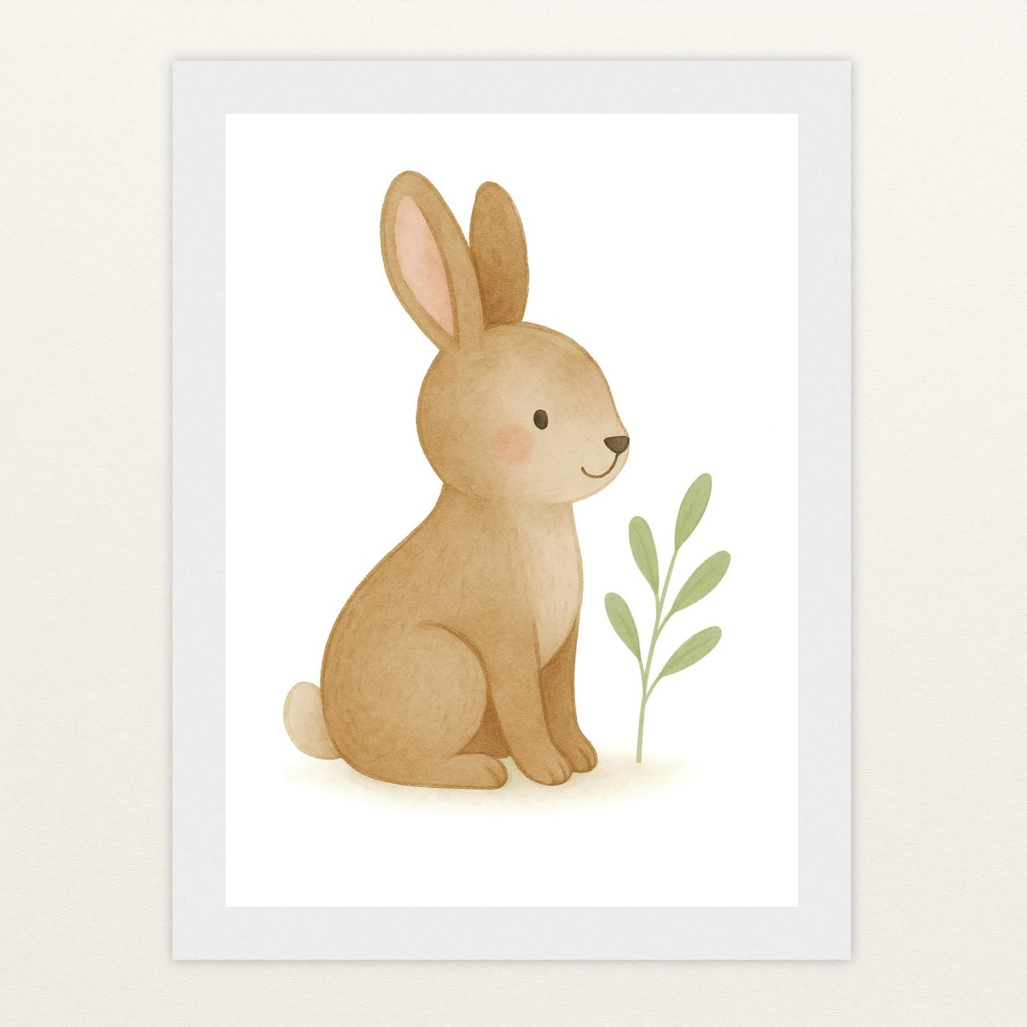 Holly der Hase Poster mit Holzrahmen von tinylearner