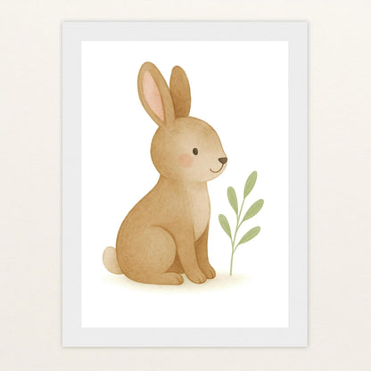 Holly der Hase Poster mit Holzrahmen von tinylearner
