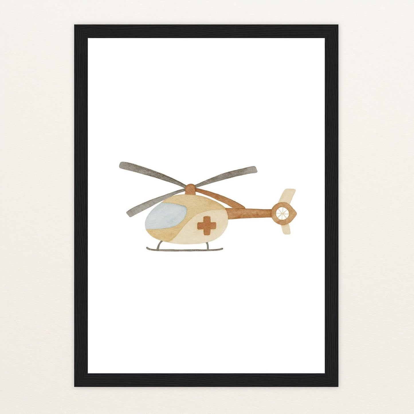 Rettungshubschrauber Poster mit Holzrahmen von tinylearner