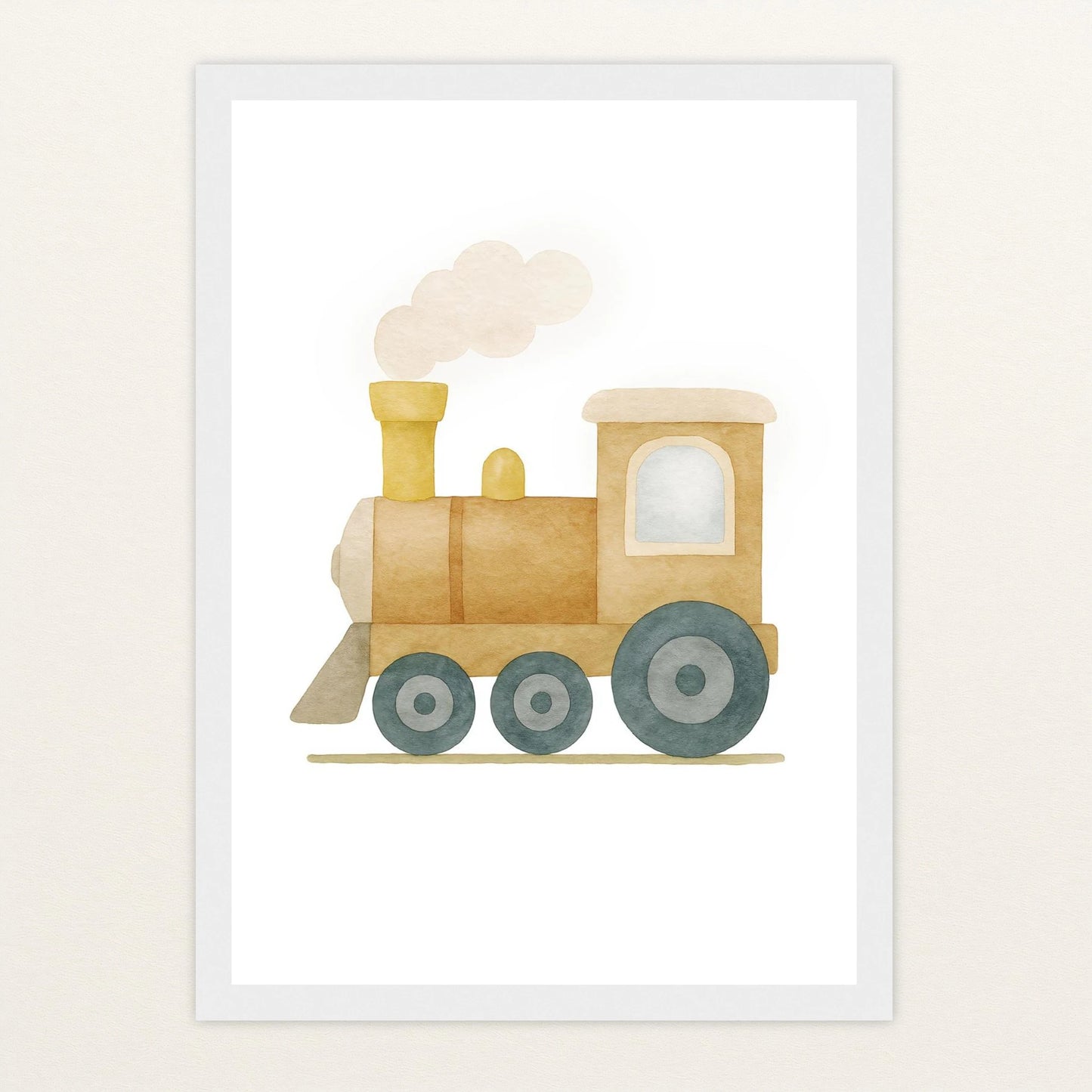 Lokomotive Poster mit Holzrahmen von tinylearner