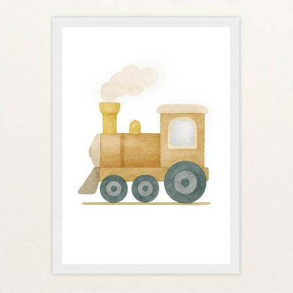 Lokomotive Poster mit Holzrahmen von tinylearner