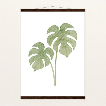 Monstera-Blätter Poster mit Leisten von tinylearner