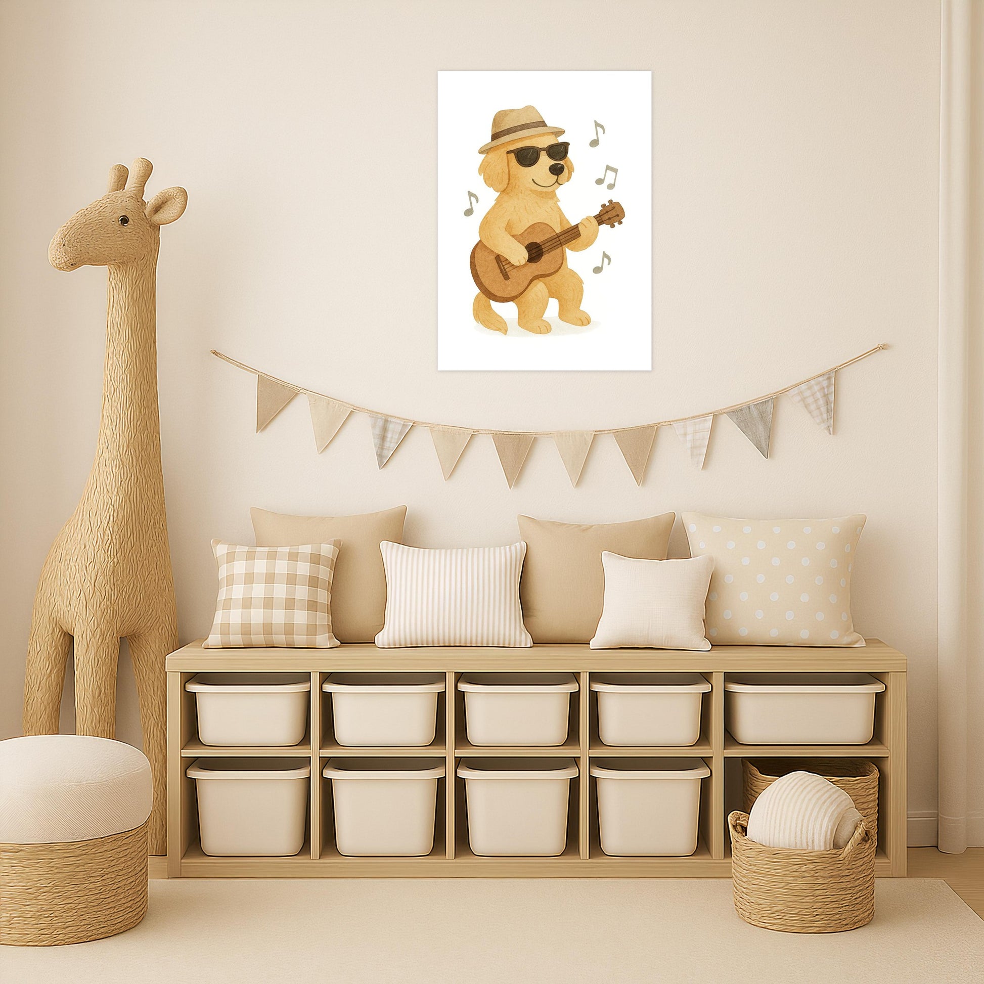 Hugo der Hund - Motiv: "Gitarre" Poster von tinylearner