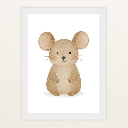Mimi die Maus Poster mit Holzrahmen von tinylearner