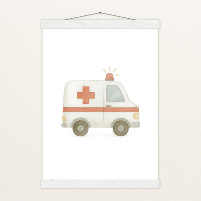Krankenwagen Poster mit Leisten von tinylearner